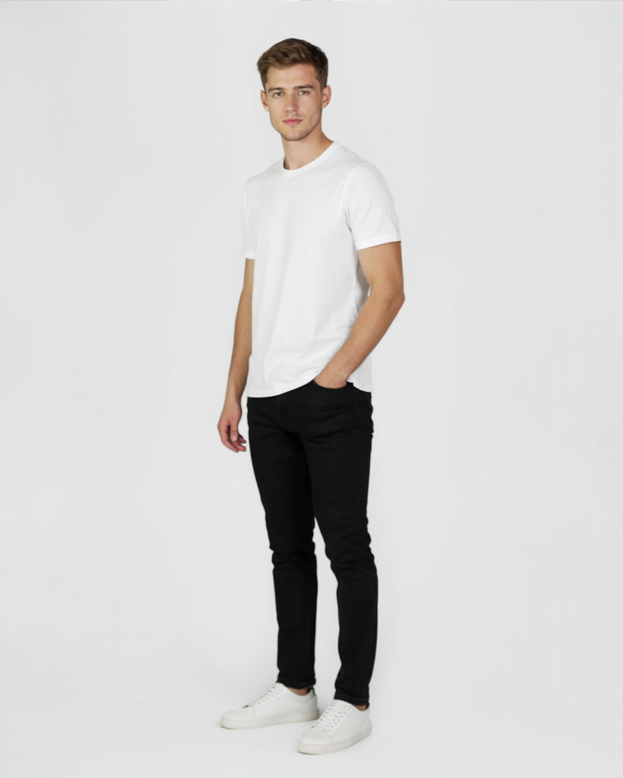 Camisa blanco hombre de algodón casual