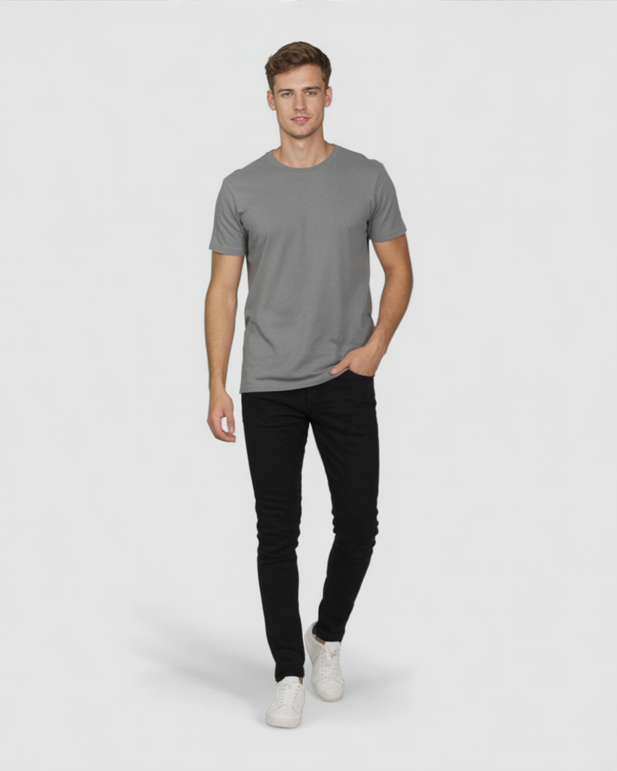 Camisa gris hombre de algodón casual