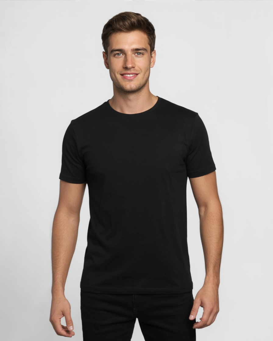 Camisa negro hombre de algodón casual