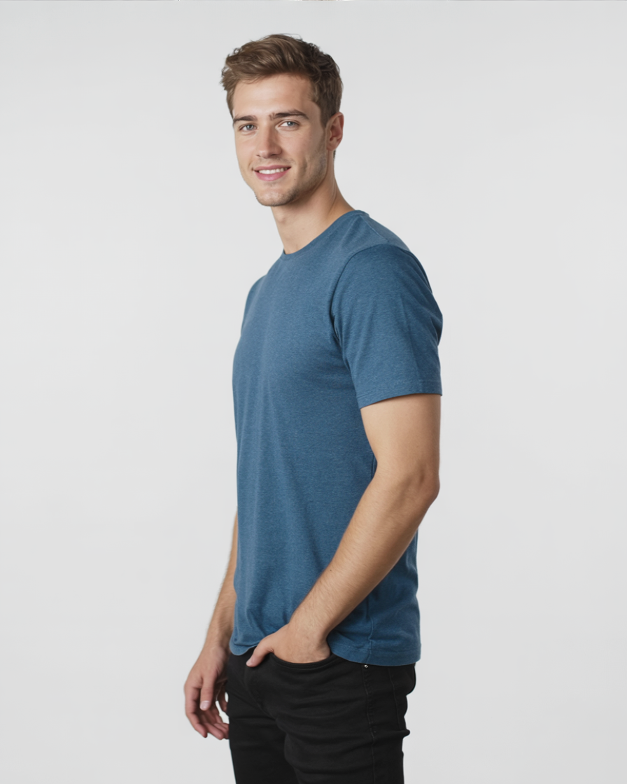 Camiseta azul medio para hombre