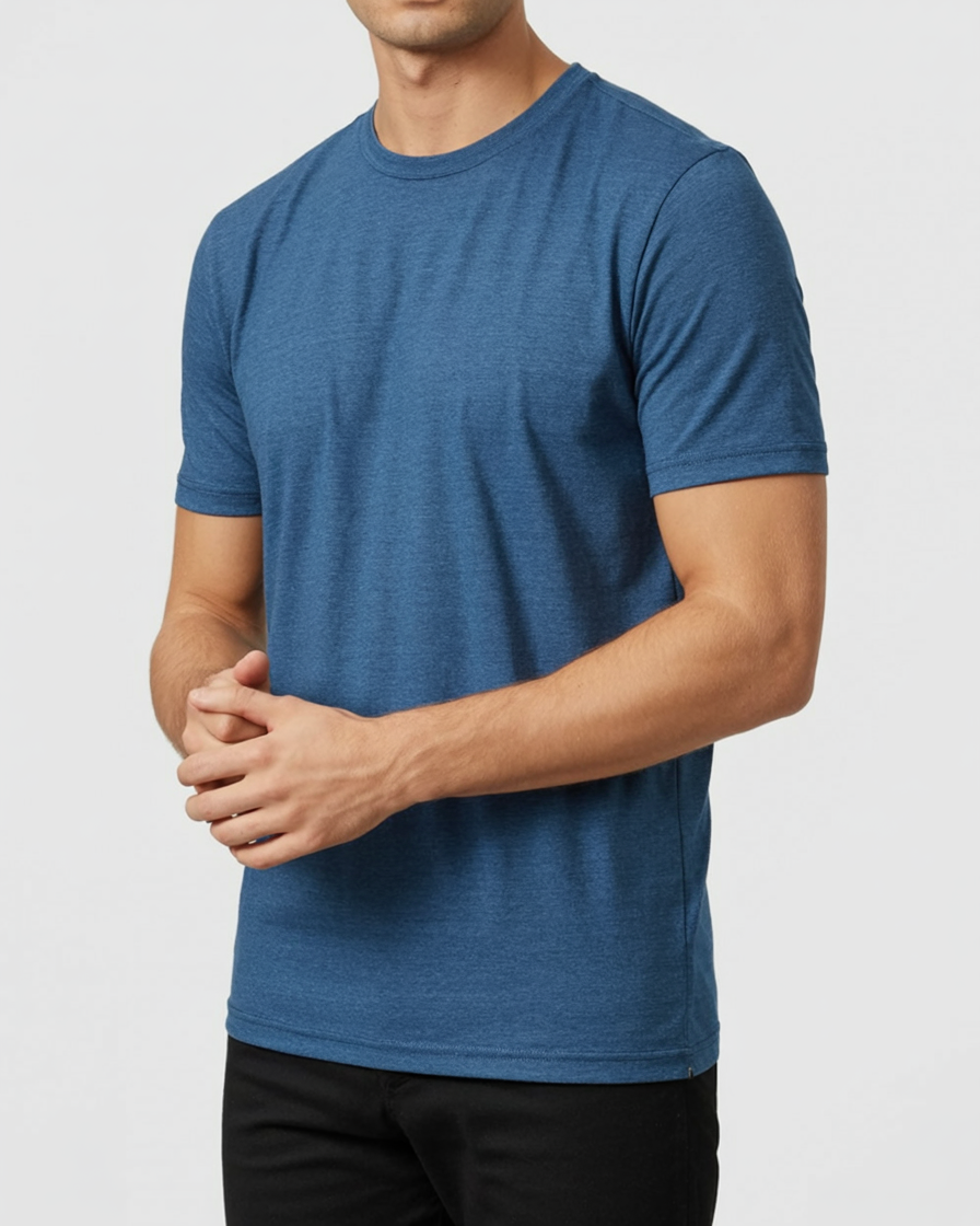 Camiseta azul medio para hombre