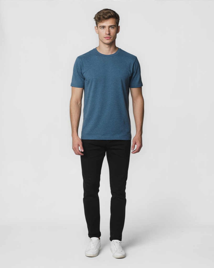 Camiseta azul medio para hombre