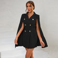 Norielle Women's Double-Breasted Cape Dress with Belt