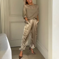 Women's Luxe Flowing Two-Piece Set with Elegant Draping