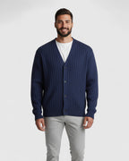 Cárdigan de punto con cuello en v para hombre