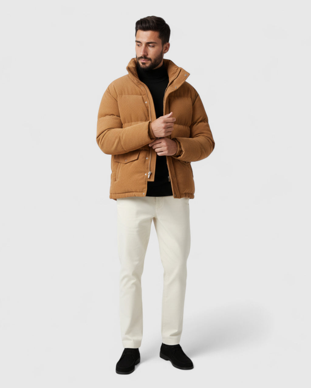 Chaqueta acolchada de pana para hombre