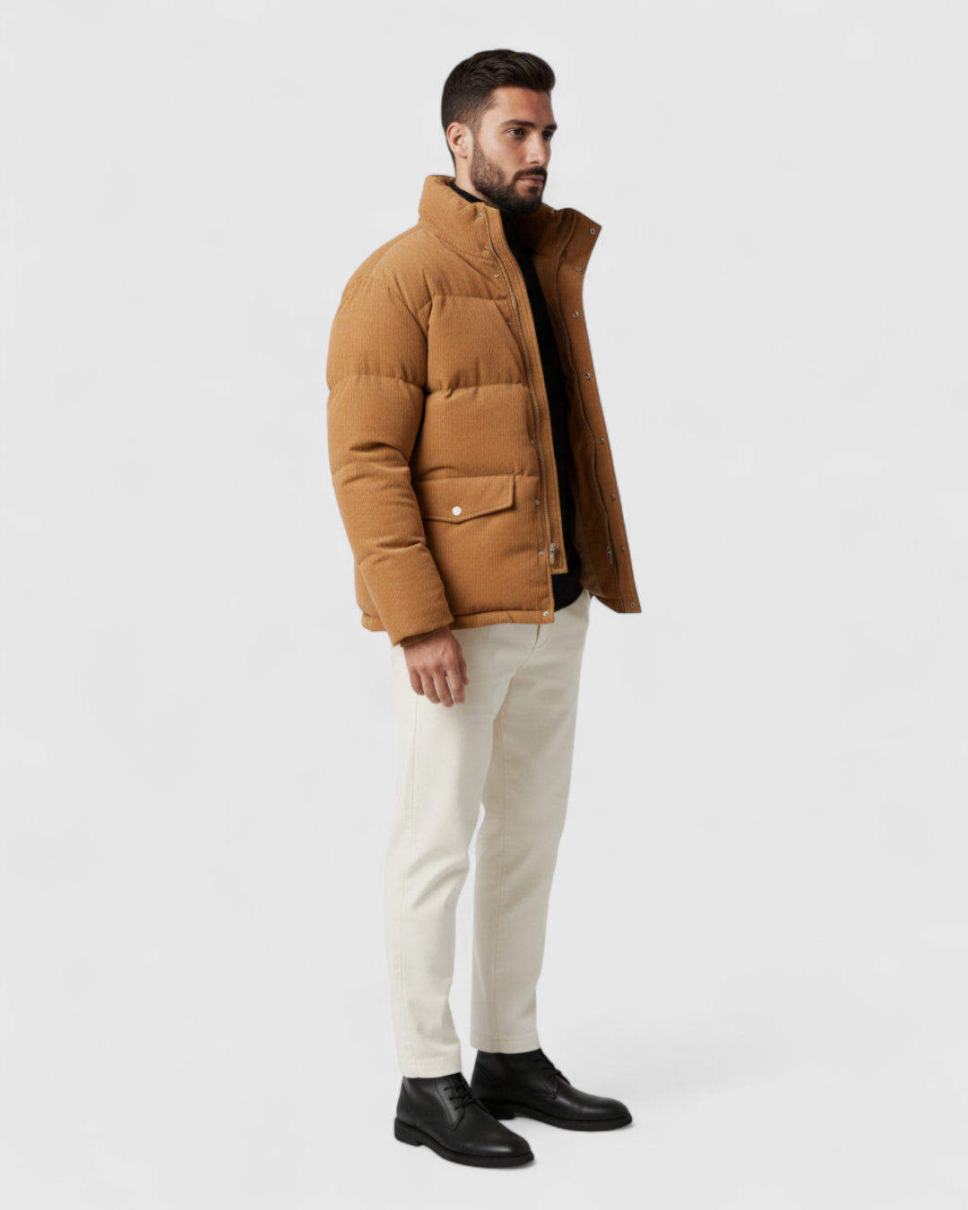 Chaqueta acolchada de pana para hombre