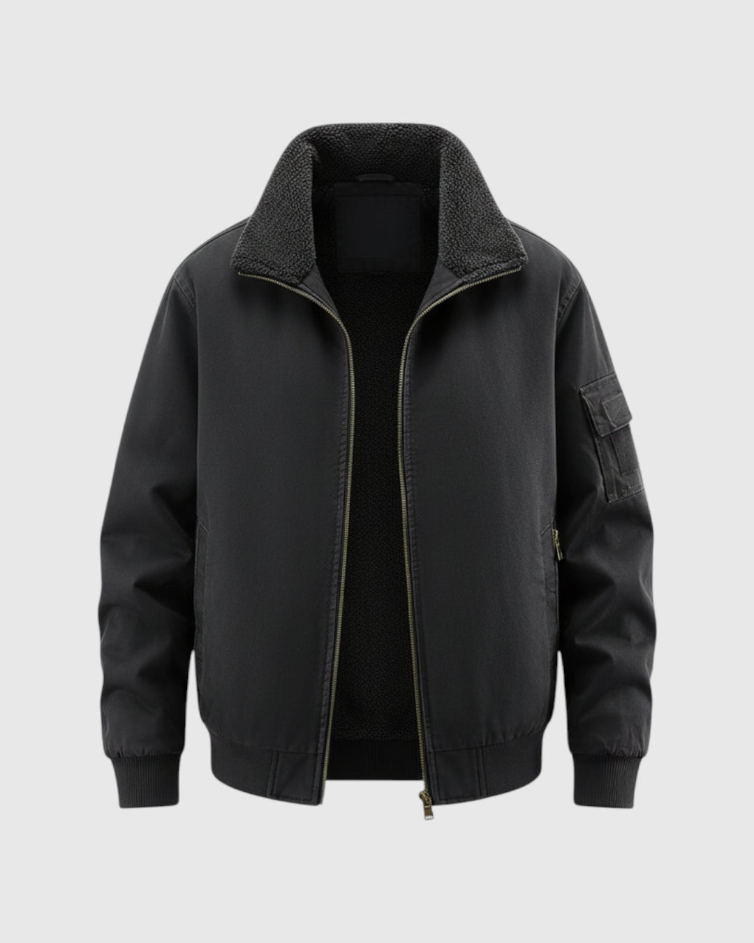 Chaqueta bomber de algodón para hombre – negro