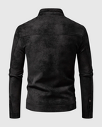 Chaqueta negro cuero hombre retro casual