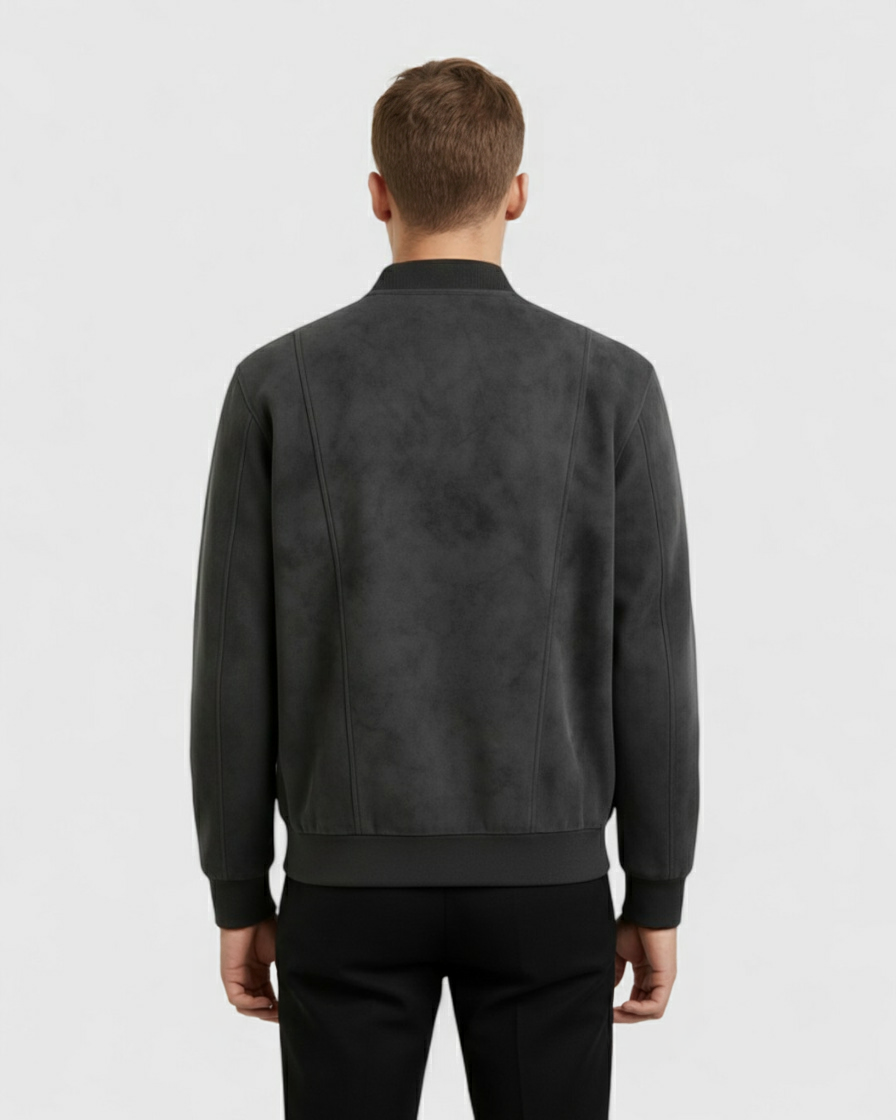 Chaqueta negro de cuero para hombre