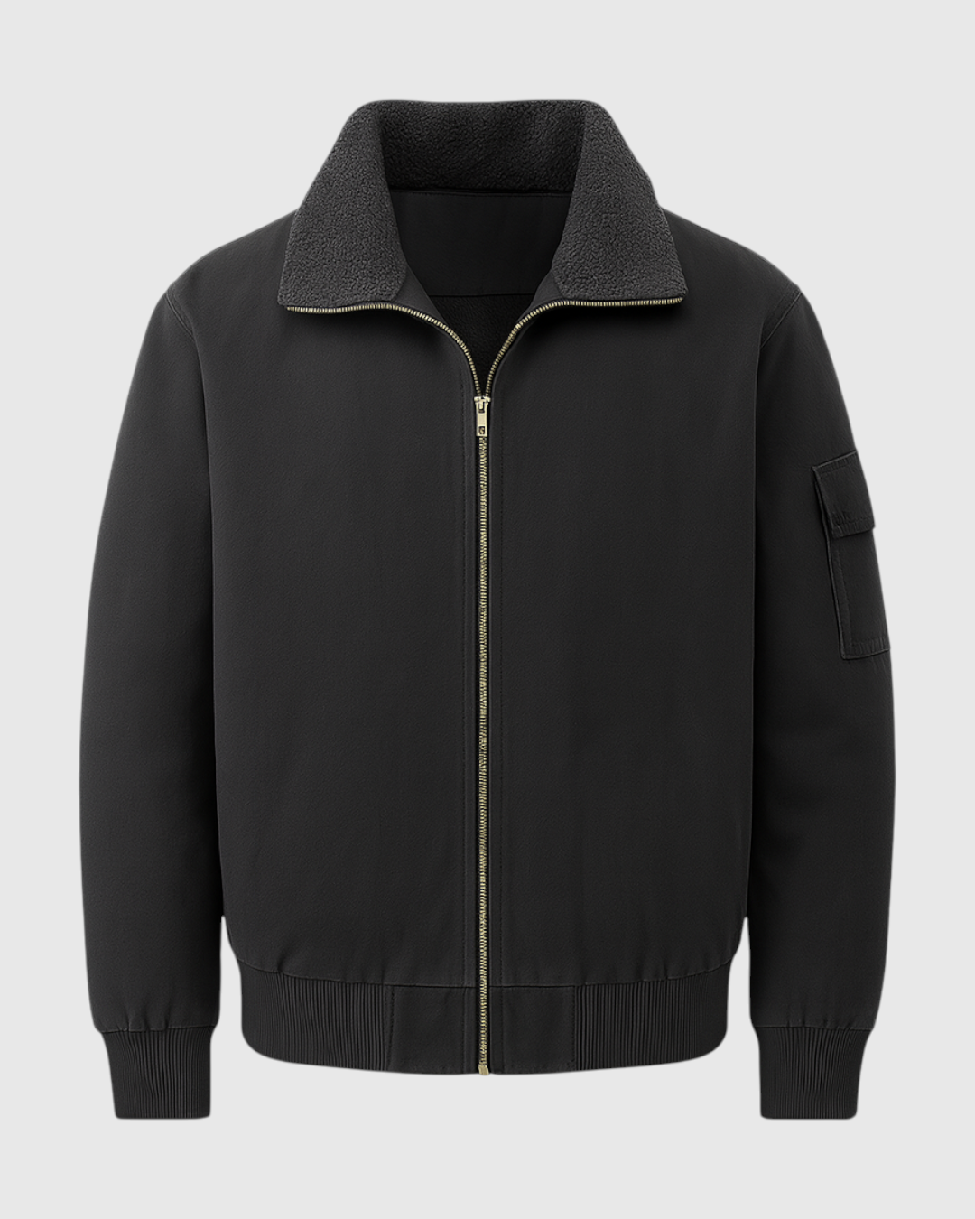 Chaqueta negro de hombre moderno de invierno