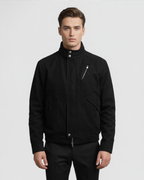 Chaqueta retro de ante negro para hombre