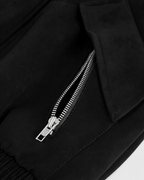 Chaqueta retro de ante negro para hombre