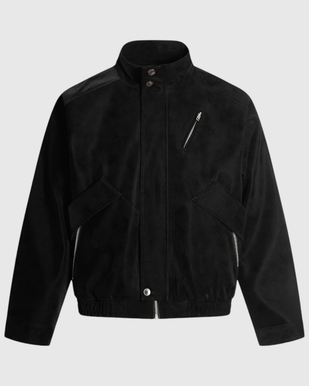 Chaqueta retro de ante negro para hombre