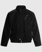 Chaqueta retro de ante negro para hombre