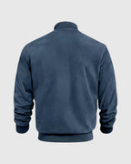 Chaqueta suede con cremallera para hombre – azul denim
