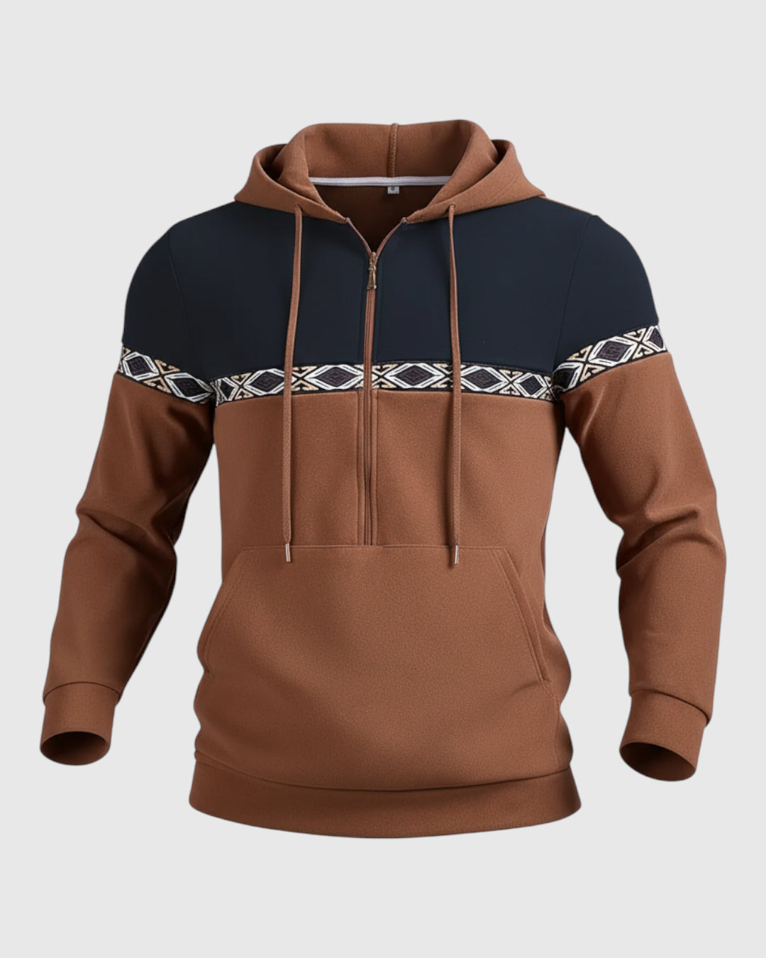 Chaqueta con capucha y media cremallera de forro polar