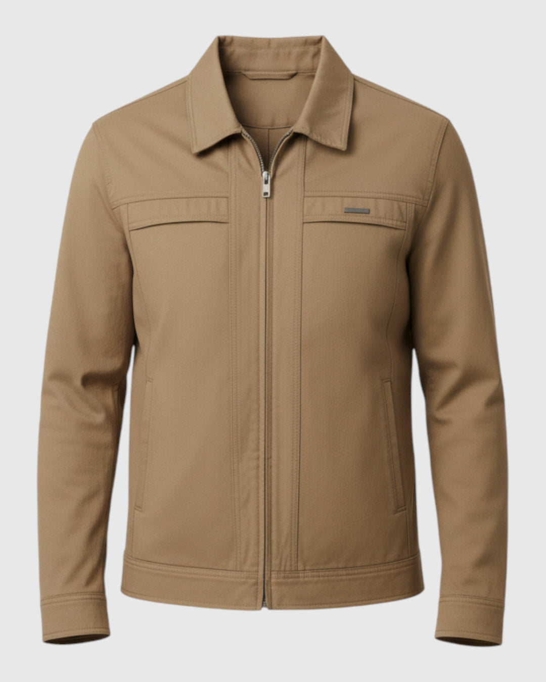 Chaqueta de hombre con cremallera y cuello solapa