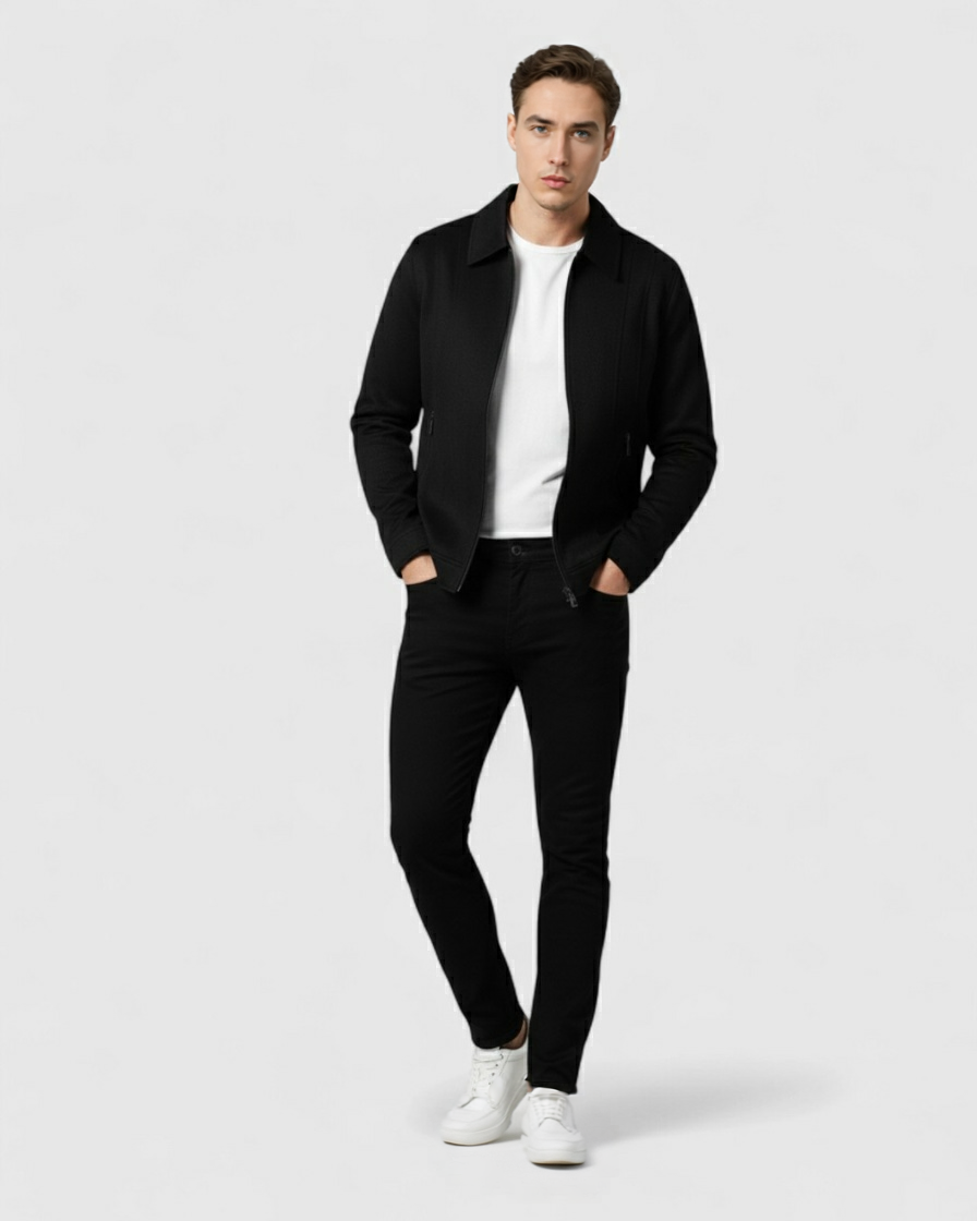 Chaqueta de ante negra para hombre