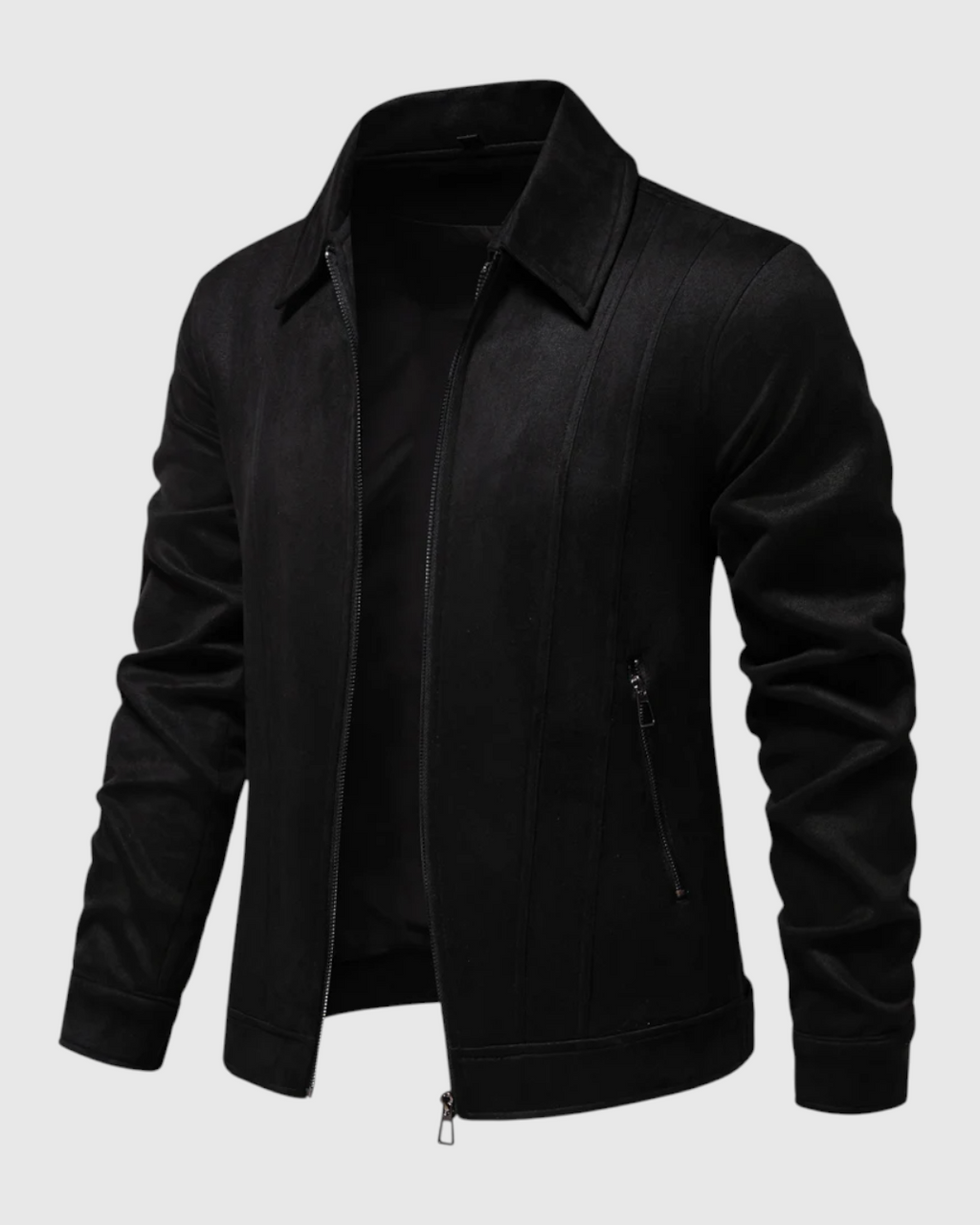 Chaqueta de ante negra para hombre