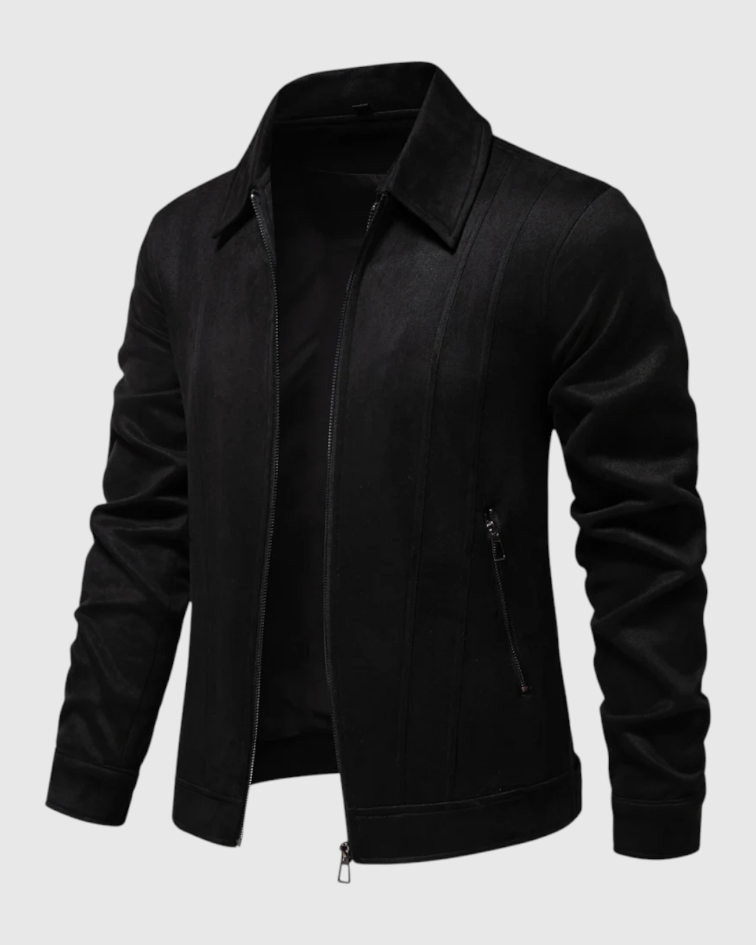 Chaqueta de ante negra para hombre