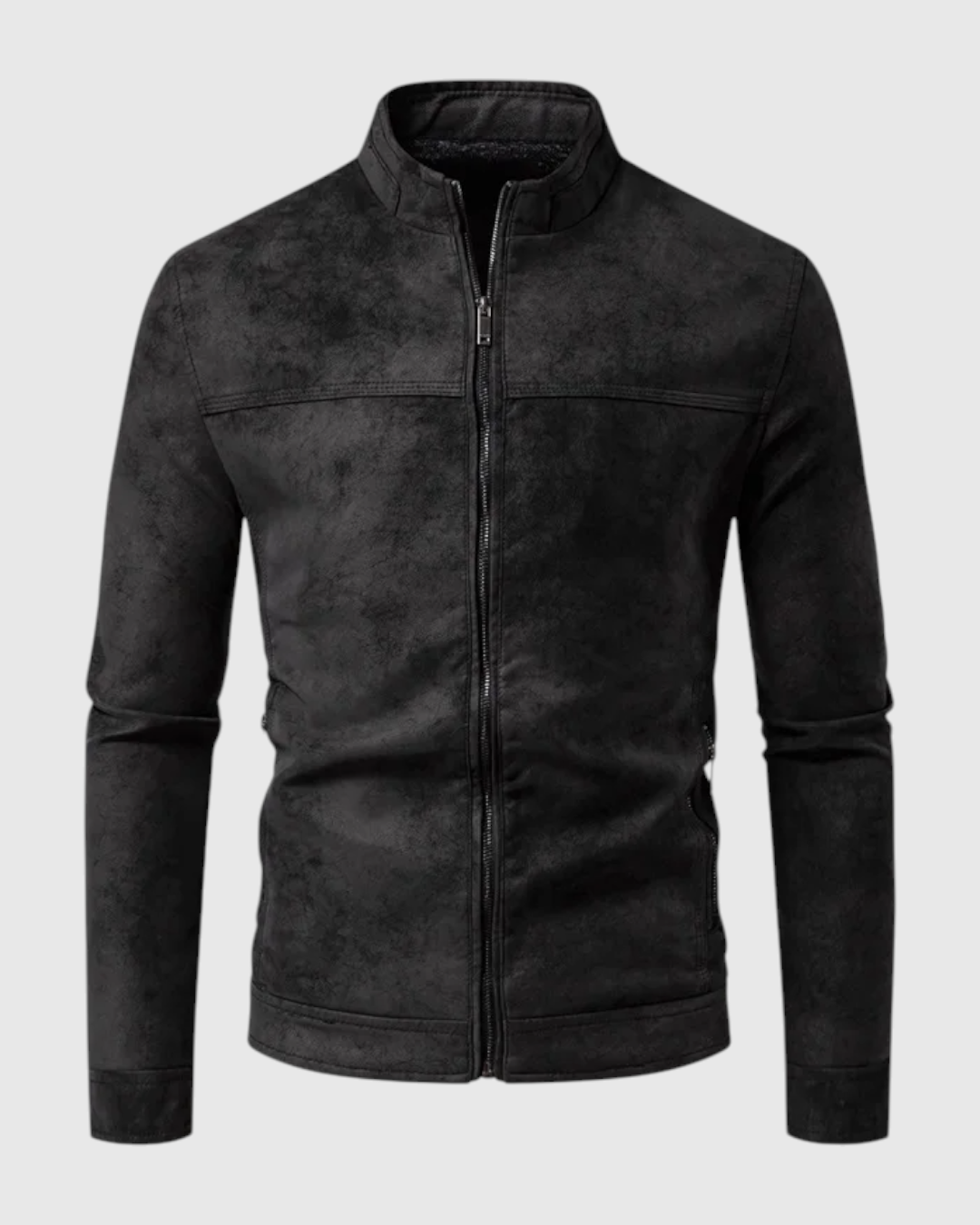 Chaqueta Negro Cuero Hombre Retro Casual