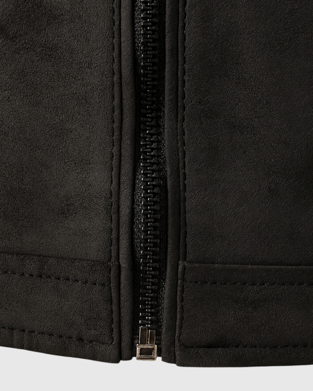 Chaqueta Negro Cuero Hombre Retro Casual