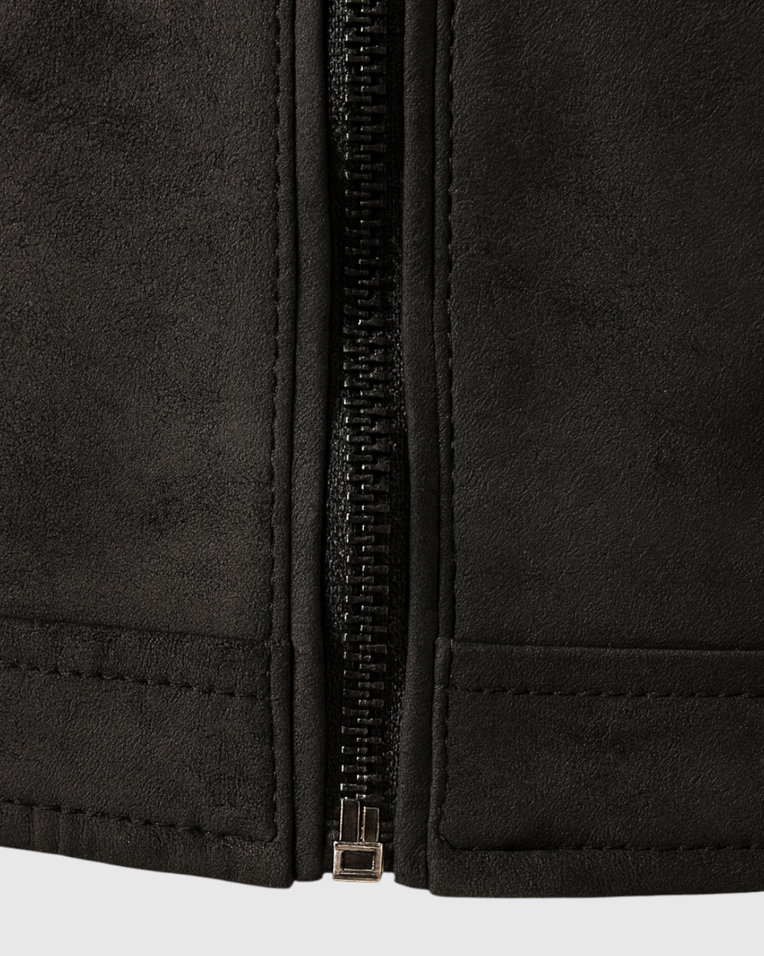 Chaqueta Negro Cuero Hombre Retro Casual