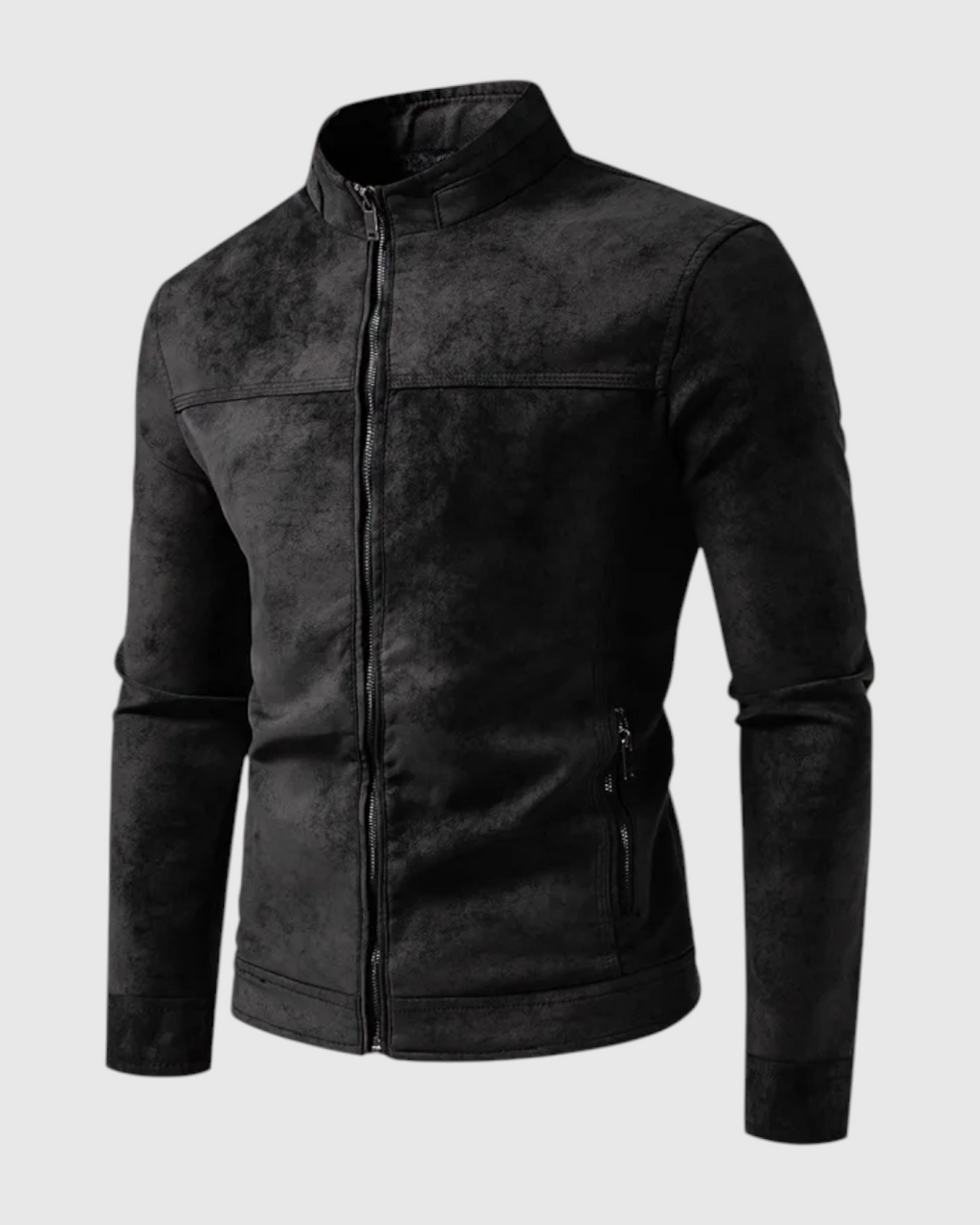 Chaqueta Negro Cuero Hombre Retro Casual