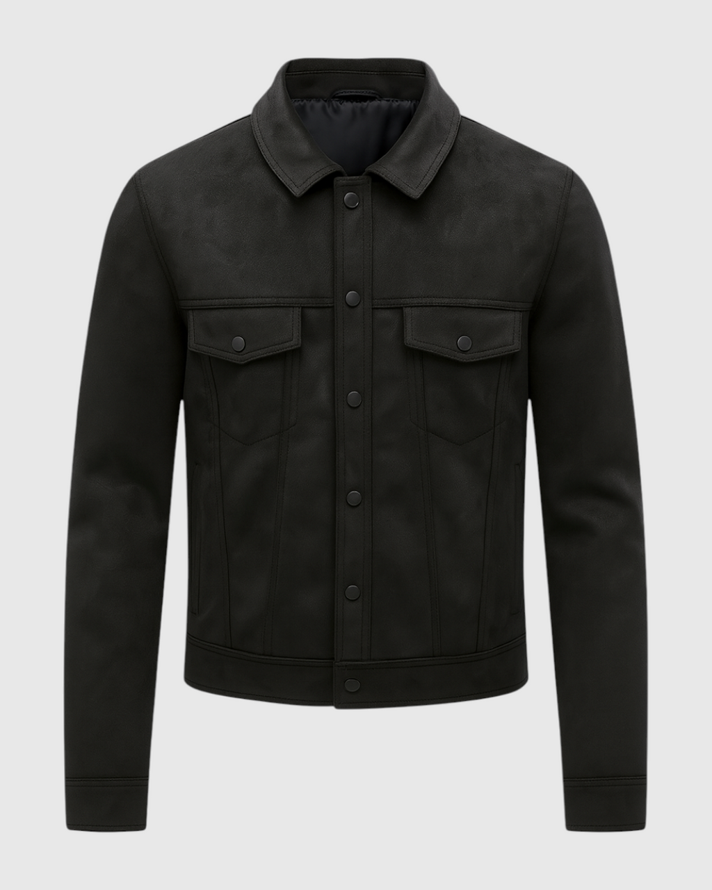 Chaqueta Negro de Hombre Texturizada Casual