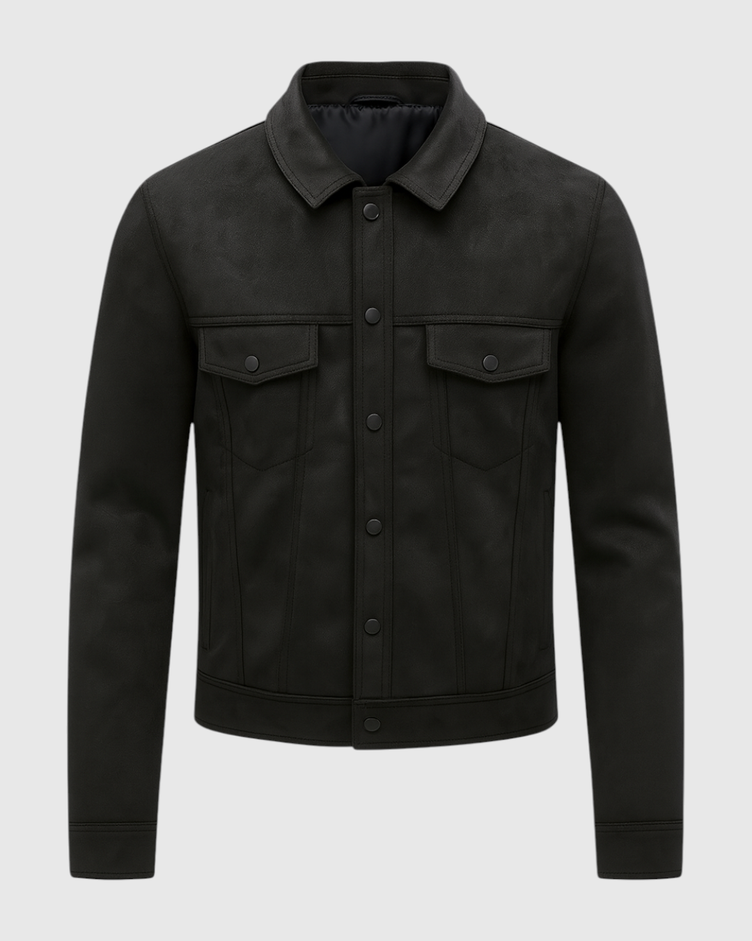 Chaqueta Negro de Hombre Texturizada Casual