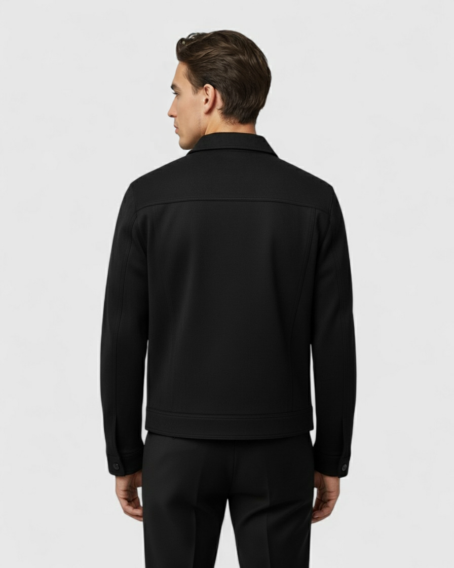 Chaqueta Negro de Hombre Texturizada Casual