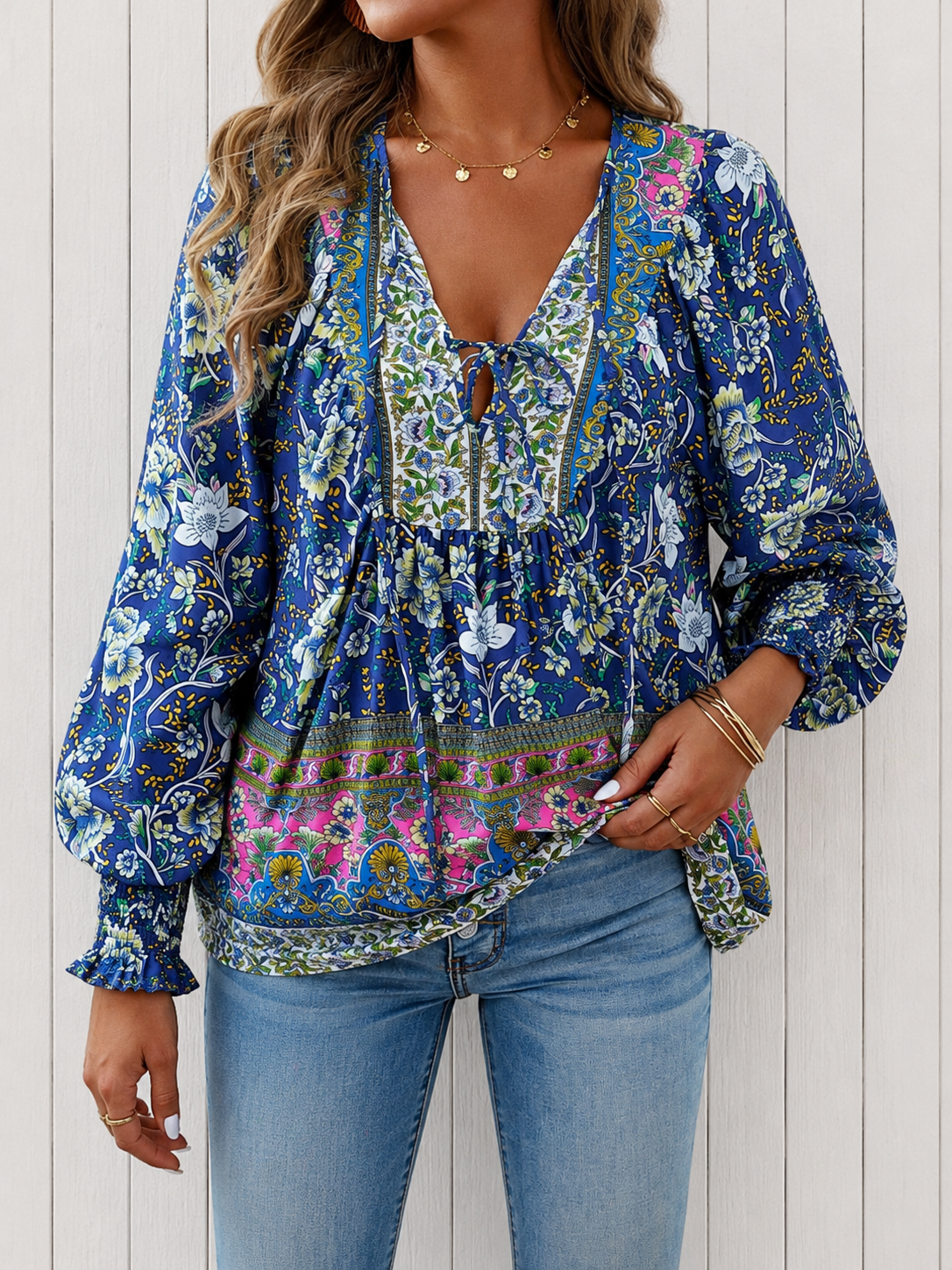 Clothing > Blouses : Audry™ | Elegant Blouse in Blue van DUUWE