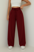 Chic High-Waist Palazzo Pants with Tie Belt – Effortless Elegance and Comfort