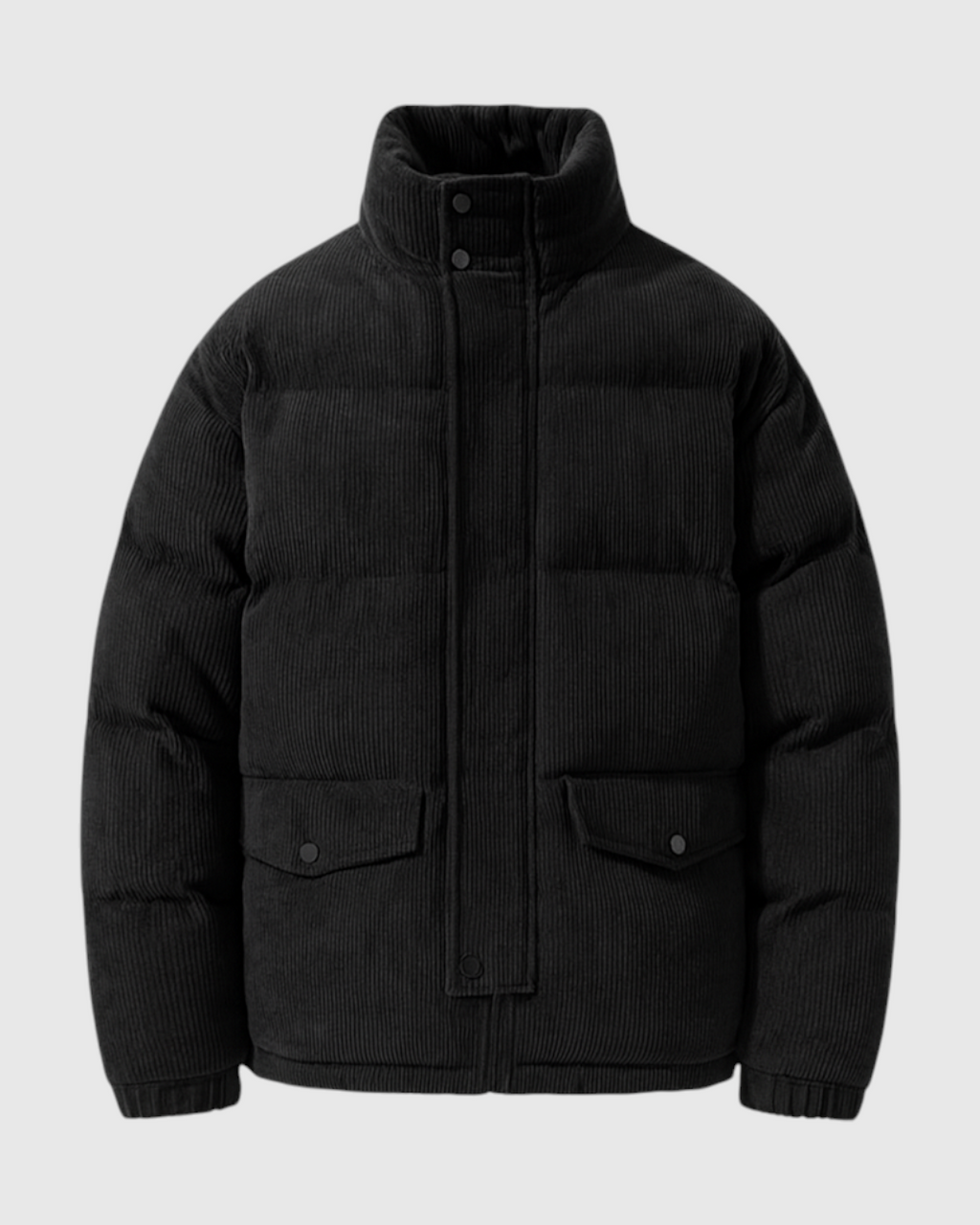 Chaqueta Negro de Hombre Moderna de Invierno