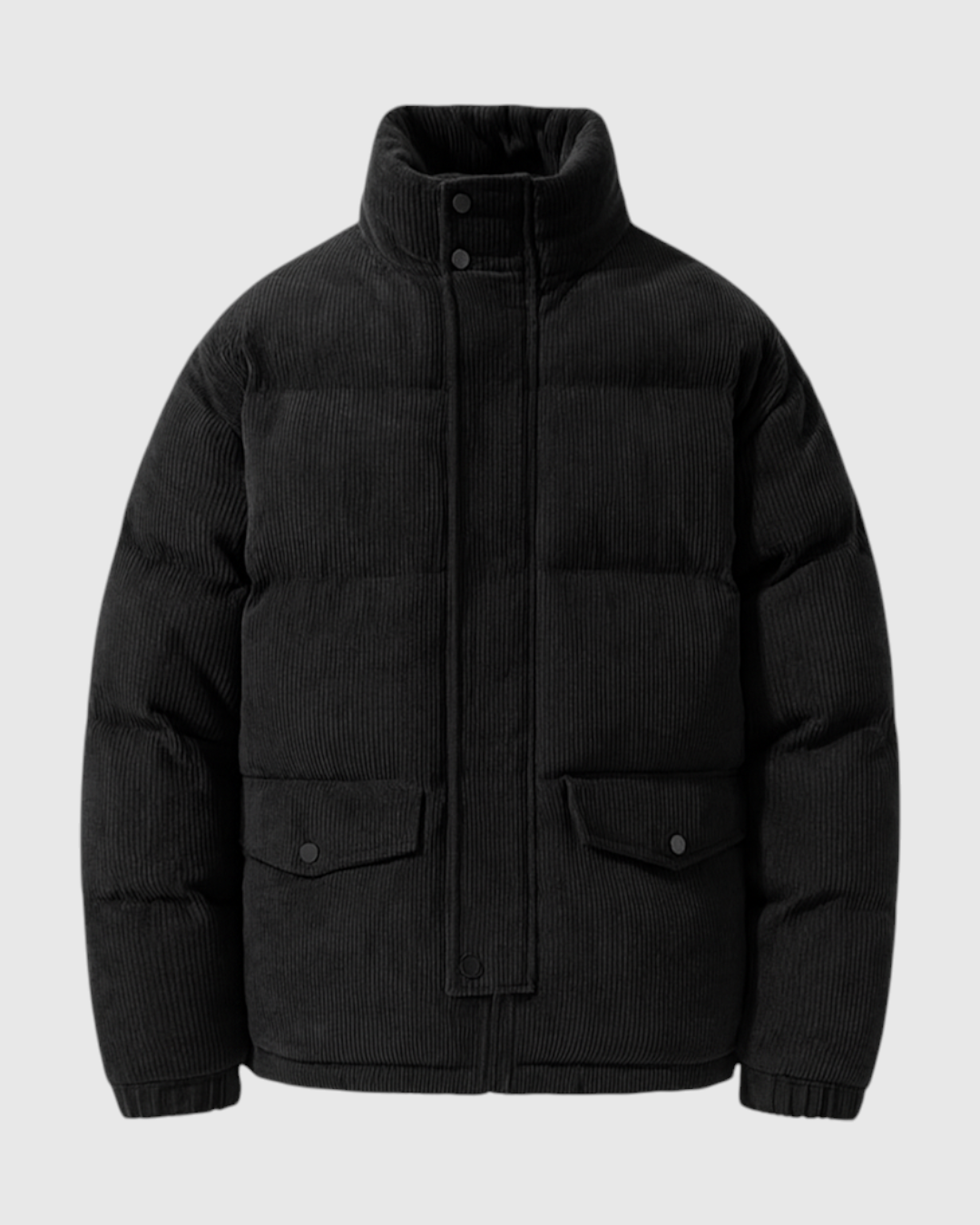 Chaqueta Negro de Hombre Moderna de Invierno