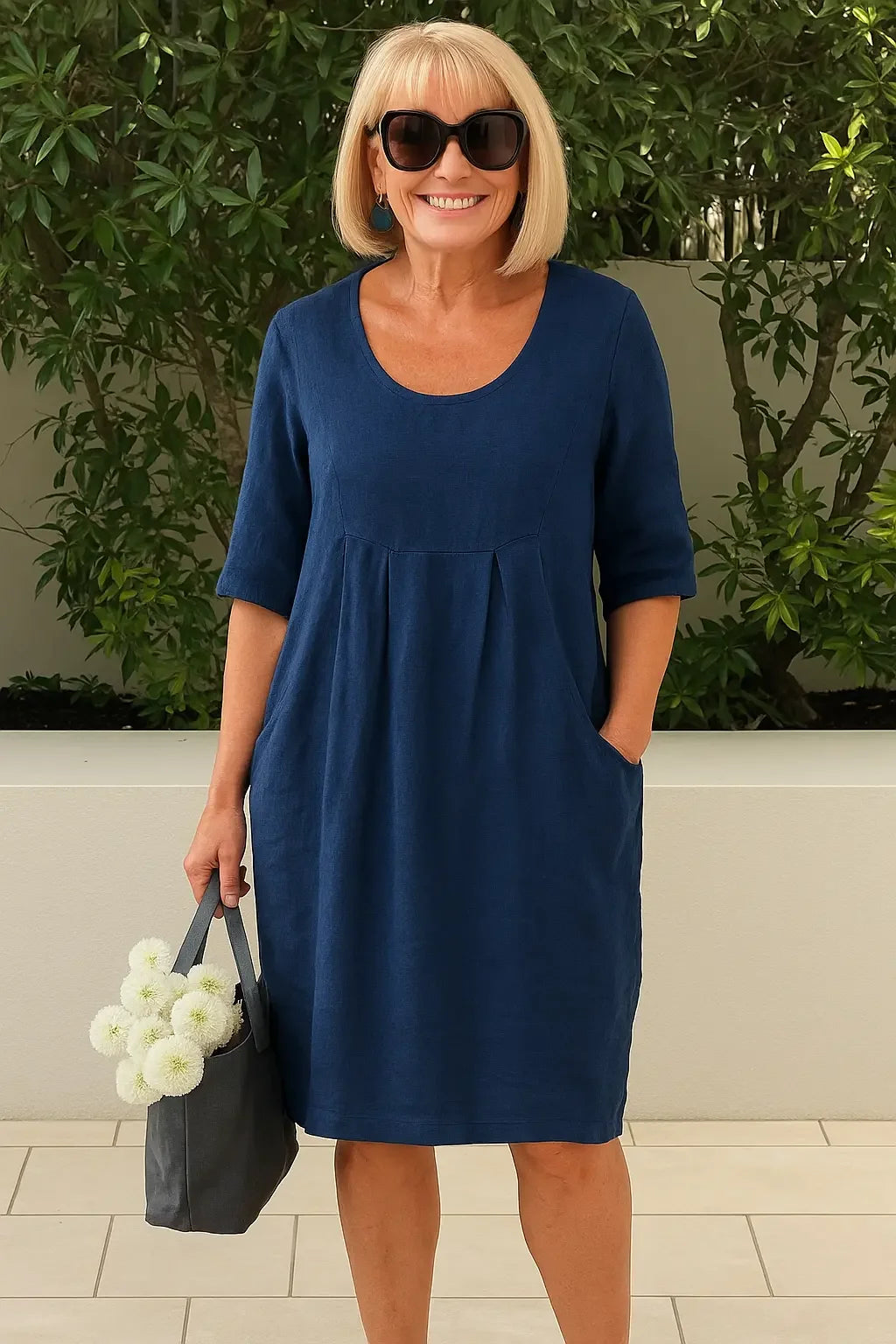 Hazel | Everyday Linen Dress with Pockets - Alurea & Co.