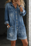 Celia | Denim Jumpsuit Shorts