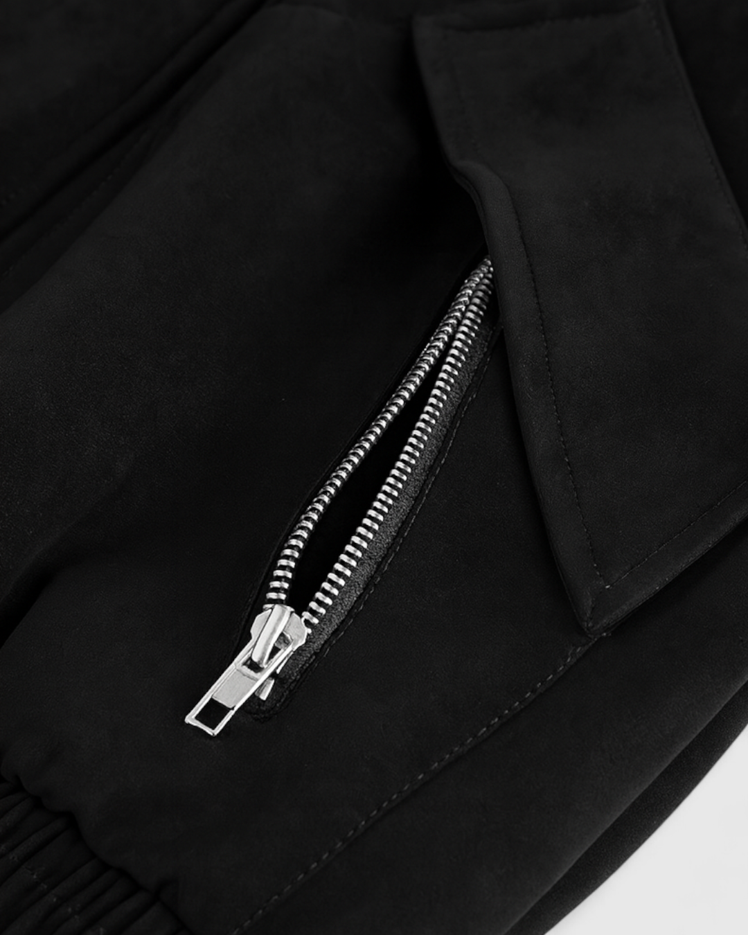 Chaqueta Retro de ante Negro para Hombre