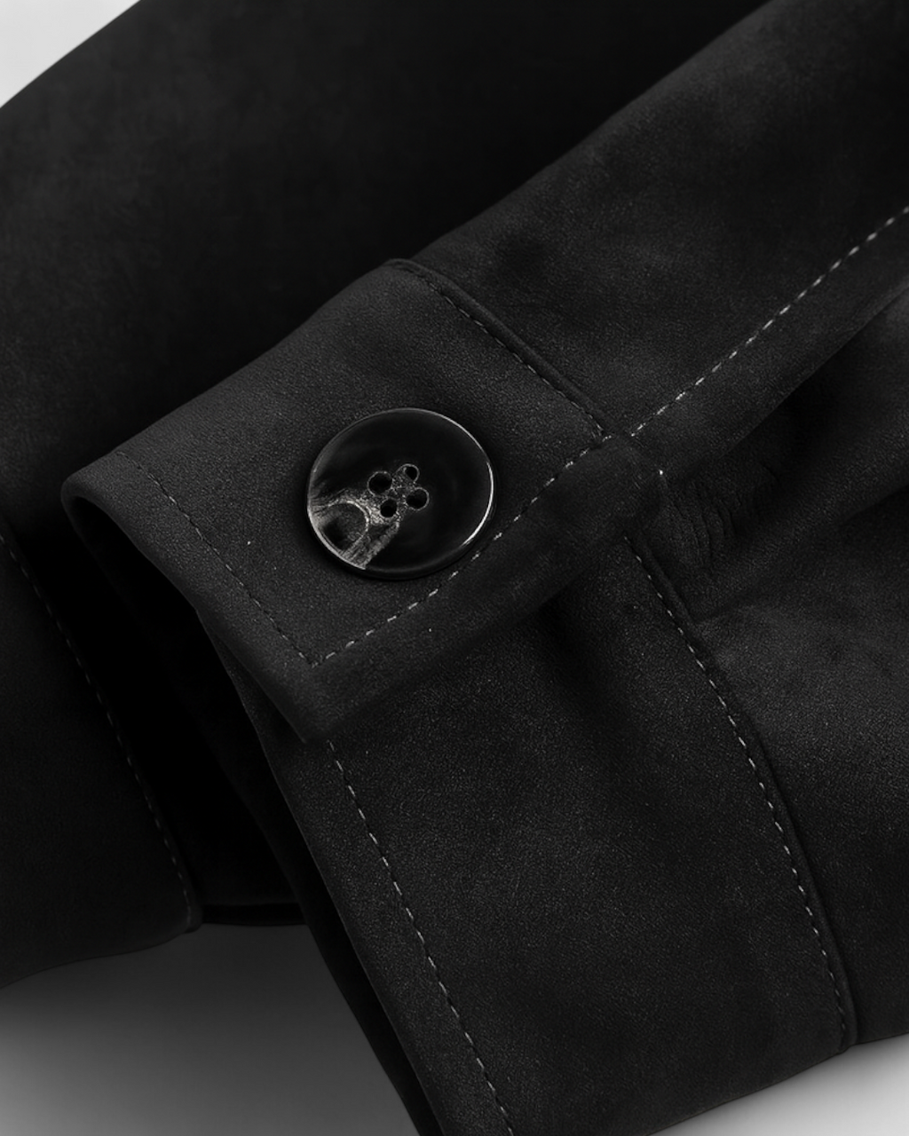 Chaqueta Retro de ante Negro para Hombre