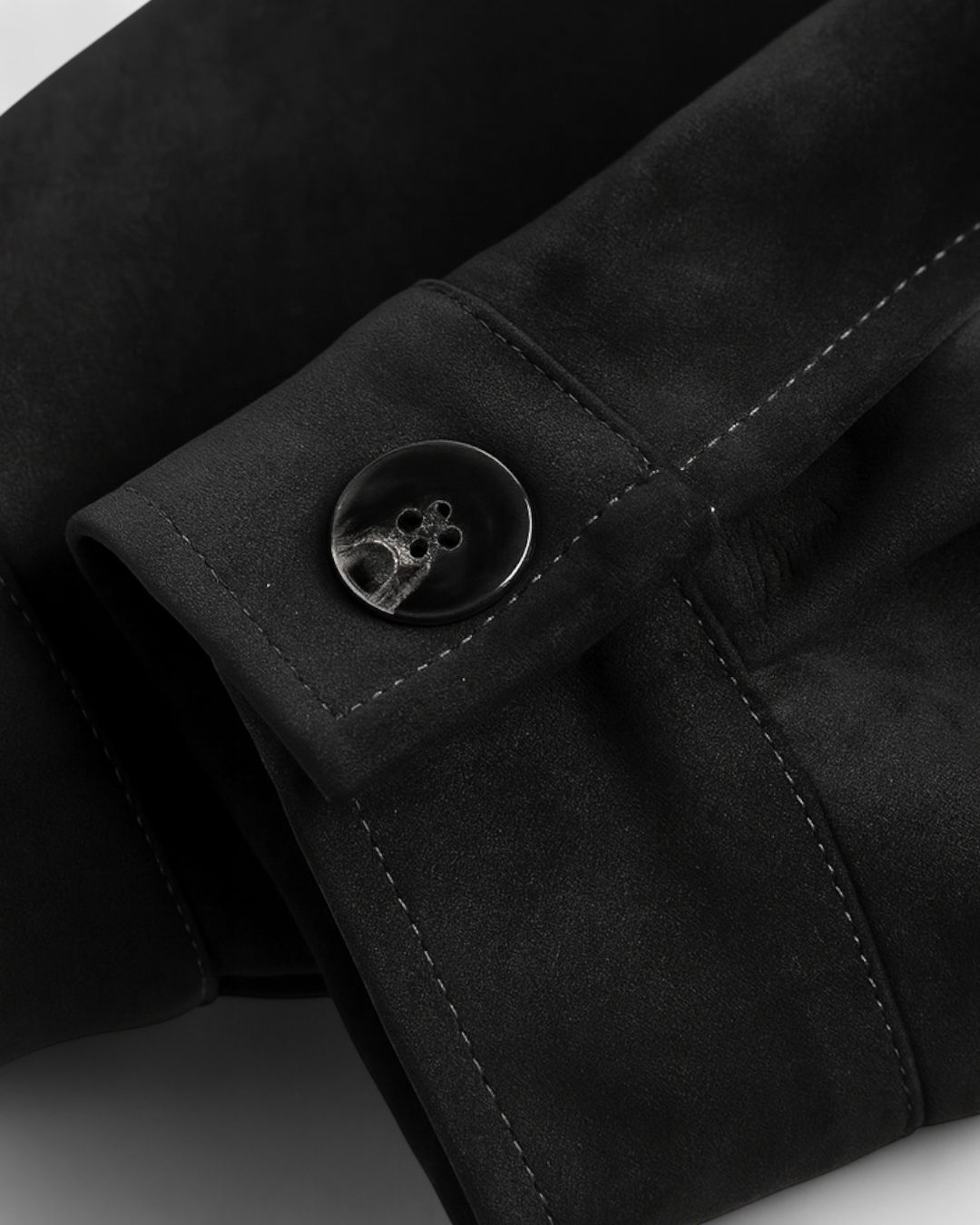 Chaqueta Retro de ante Negro para Hombre