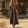 Women's Timeless Long-Sleeve Vintage Maxi Dress