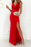 Women's Glamorous High-Slit Evening Dress