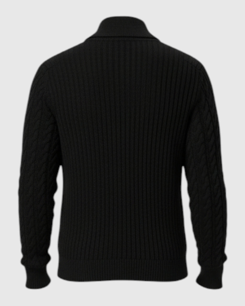 Elegante suéter de punto – suéter para hombre con cuello de solapa y botones