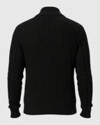 Elegante suéter de punto – suéter para hombre con cuello de solapa y botones