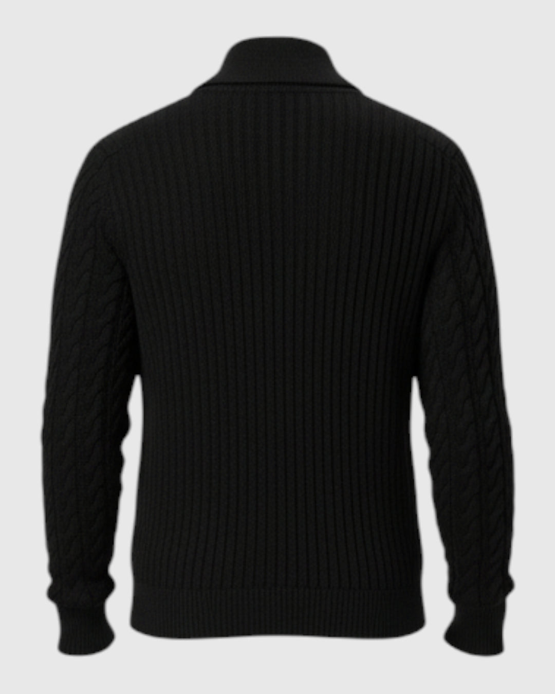 Elegante suéter de punto – suéter para hombre con cuello de solapa y botones