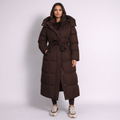 Women's Luxe Long Puffer Coat for Winter Warmth