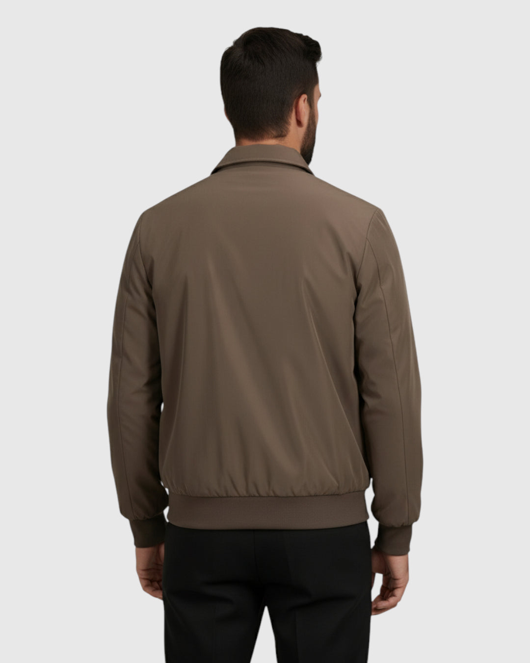 Chaqueta Corta de Hombre con Solapa – Marrón Café