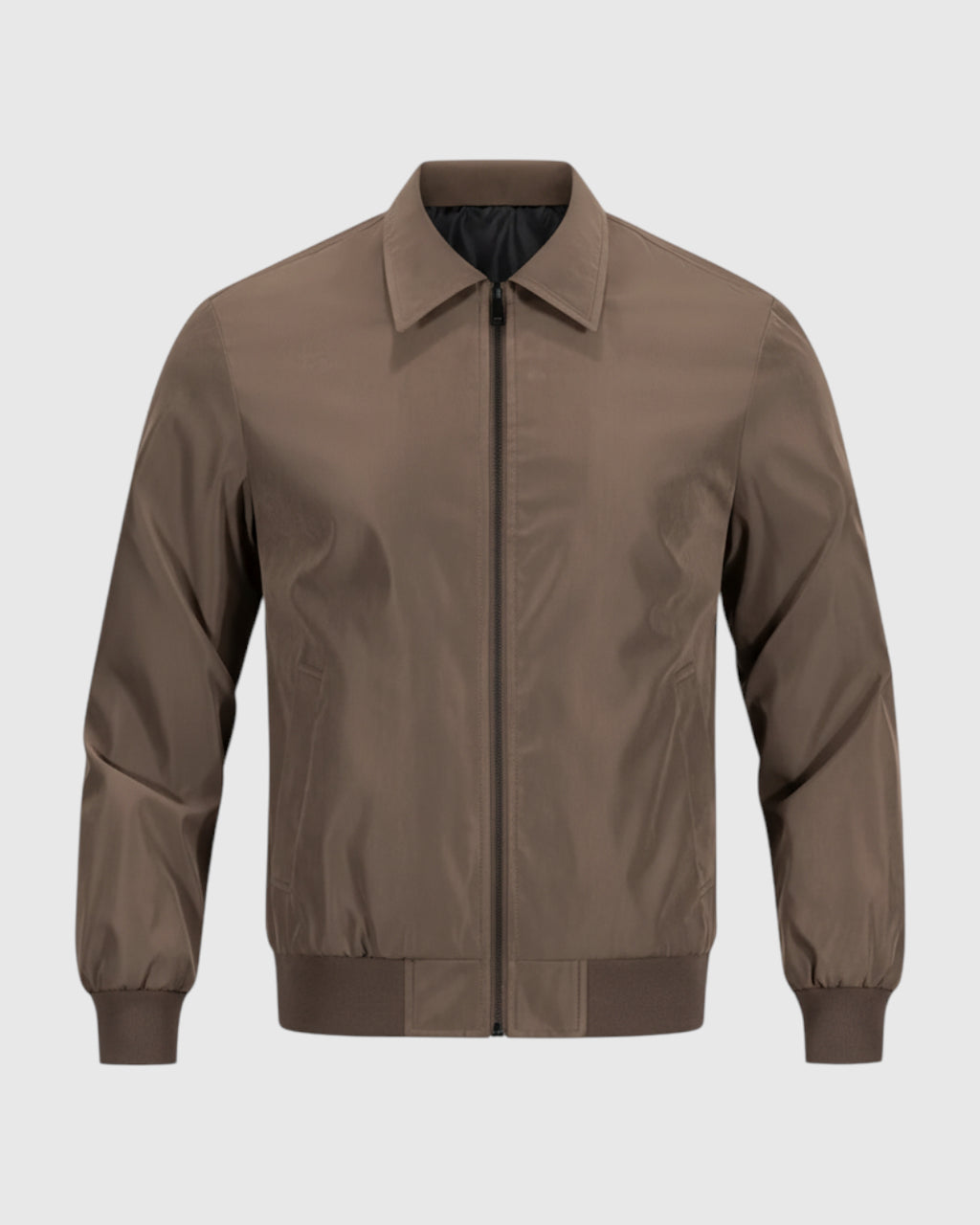 Chaqueta Corta de Hombre con Solapa – Marrón Café