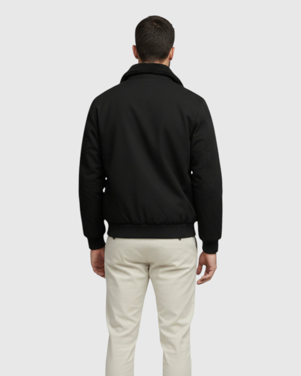 Chaqueta Bomber de Algodón para Hombre – Negro